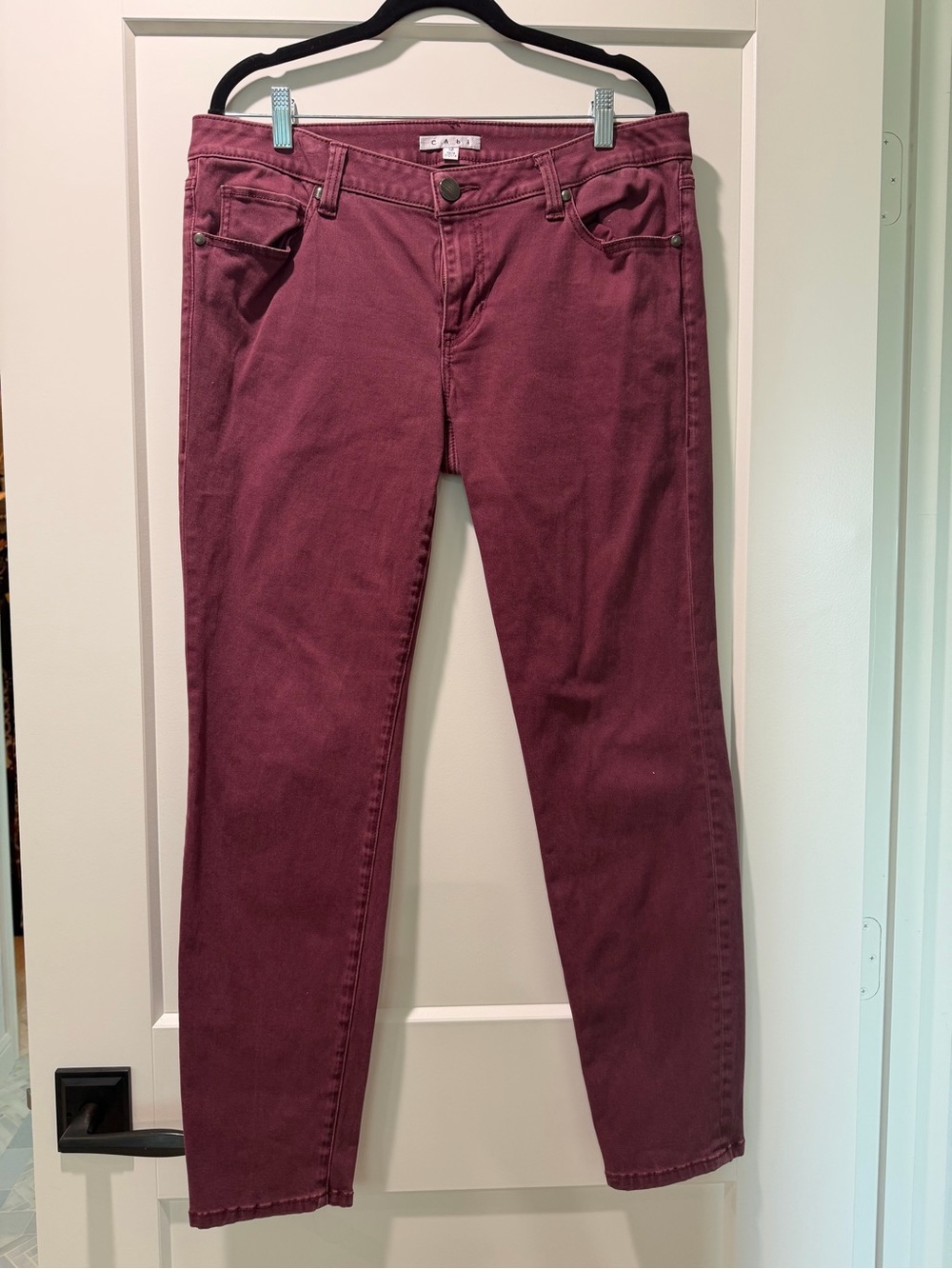 CAbi Skinny Jeans in Deep Burgundy